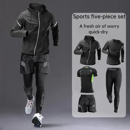 Sports kit men's running equipment 2024 spring and summer new training morning run outdoor quick-drying coat fitness clothing