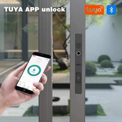 Sliding Door Smart Lock Biometric Fingerprint Lock Tuya Smart Home Bluetooth Remote Control