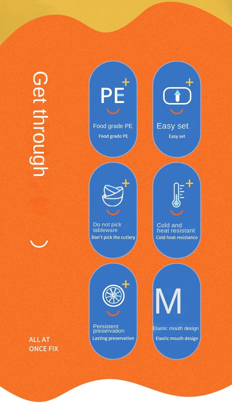 Reusable Food Wrap Storage Covers Bags For Bowl Elastic Plate Silicone Lid Cover Kitchen Fruit Plastic Fresh-Keeping Seal