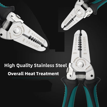 AMR Wire Stripping Tool 7 Inch Wire Stripper And Wire Cutter For 10-22 AWG Solid Wire And Stranded Wire