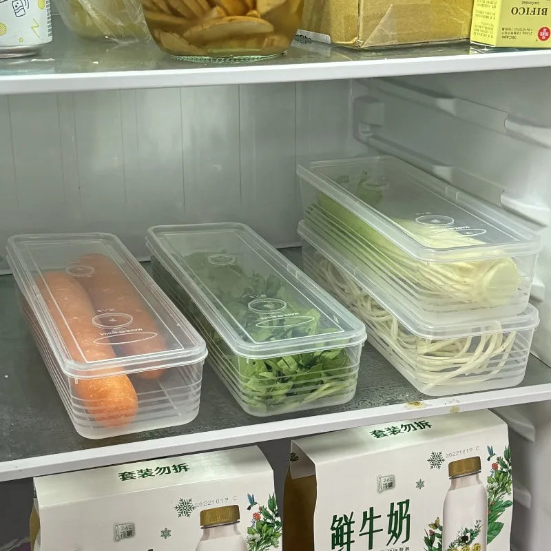 Fresh Box Refrigerator Storage Boxes Scallions Food Container with Lid Cold Crisper Sealed Kitchen Fresh Fruit Fridge Organiser