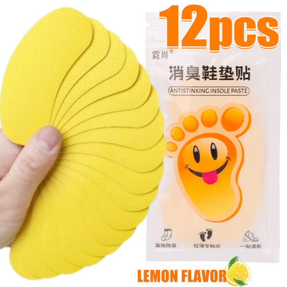 12/60pcs Shoes Deodorant Sticker Deodorant Foot Odor Deodorants Sneaker Smell Fresh Fruity Aroma Insole Sterilization Sticker