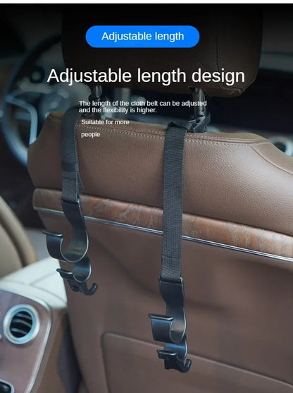 2pcs Car Back Seat Hook Multi-function Rear Seat Headrest Hanging Hook Umbrella Holder Seat Back Storage Hook Auto Interior Tool