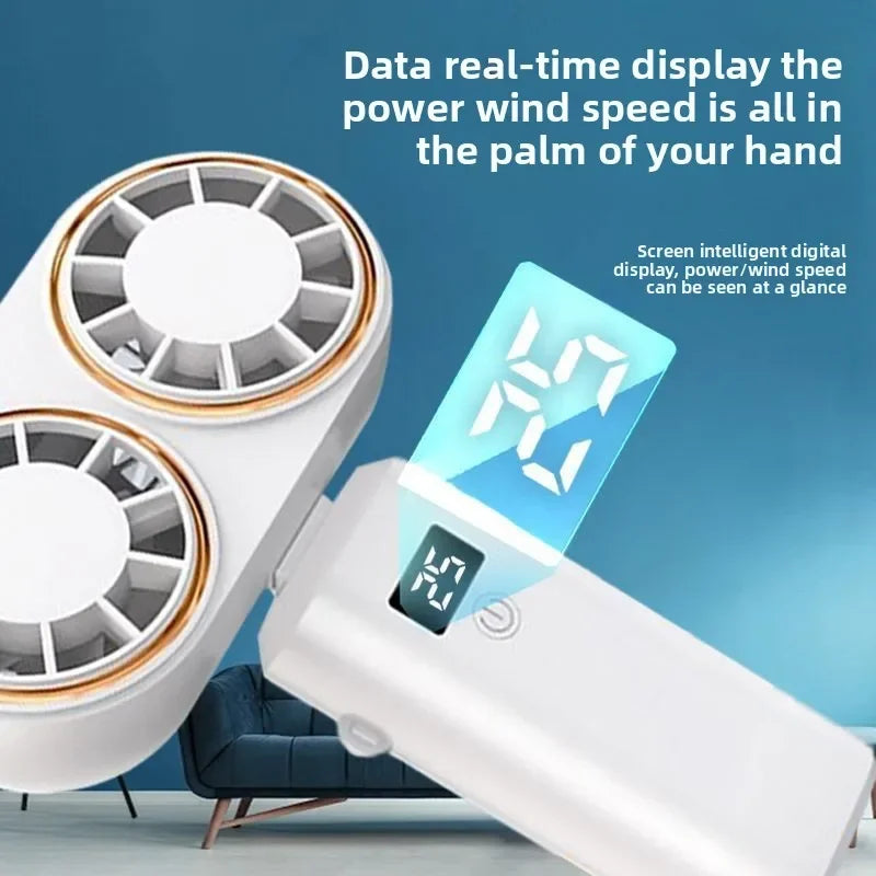 New Handheld USB Small Fan Double-headed Handheld Fan with Long Battery Life Mini Rechargeable Portable Electric Fan.