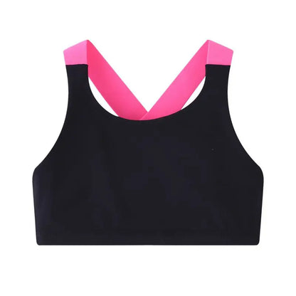 Children's Sports Tank Top Underwear Girls Cross Back Sports Bra 5-12 Years Old Children Running Sports Underwear