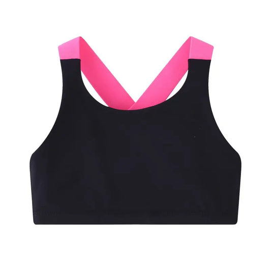 Children's Sports Tank Top Underwear Girls Cross Back Sports Bra 5-12 Years Old Children Running Sports Underwear