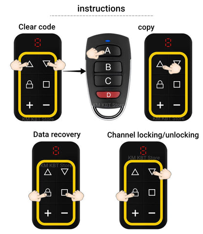Garage Door Opener Duplicator 300MHz-915MHz Rechargeable Remote Control Multi-Frequency Code Grabber Clone Gate Remote Control
