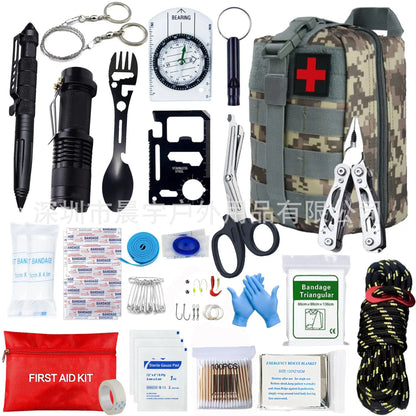 Outdoor Gear Emergency Kits Car Survival First Aid Kit Full Set Molle Camping Hiking Trauma Bag First Aid Kit Outdoor IFAK Edc