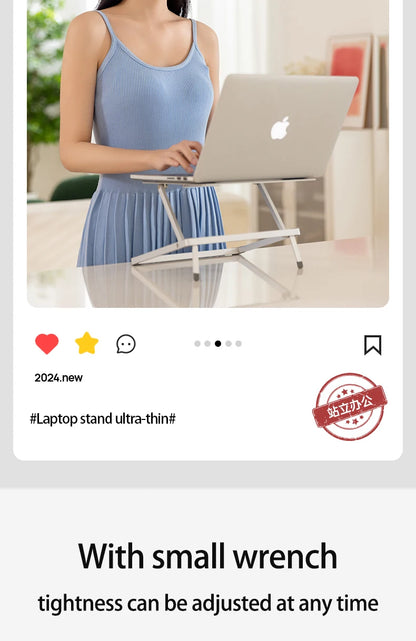 Laptop Stand for Desk, Height Adjustable Laptop Riser Aluminum Portable Laptop Holder, Holds All Notebook up to 17.3 Inches