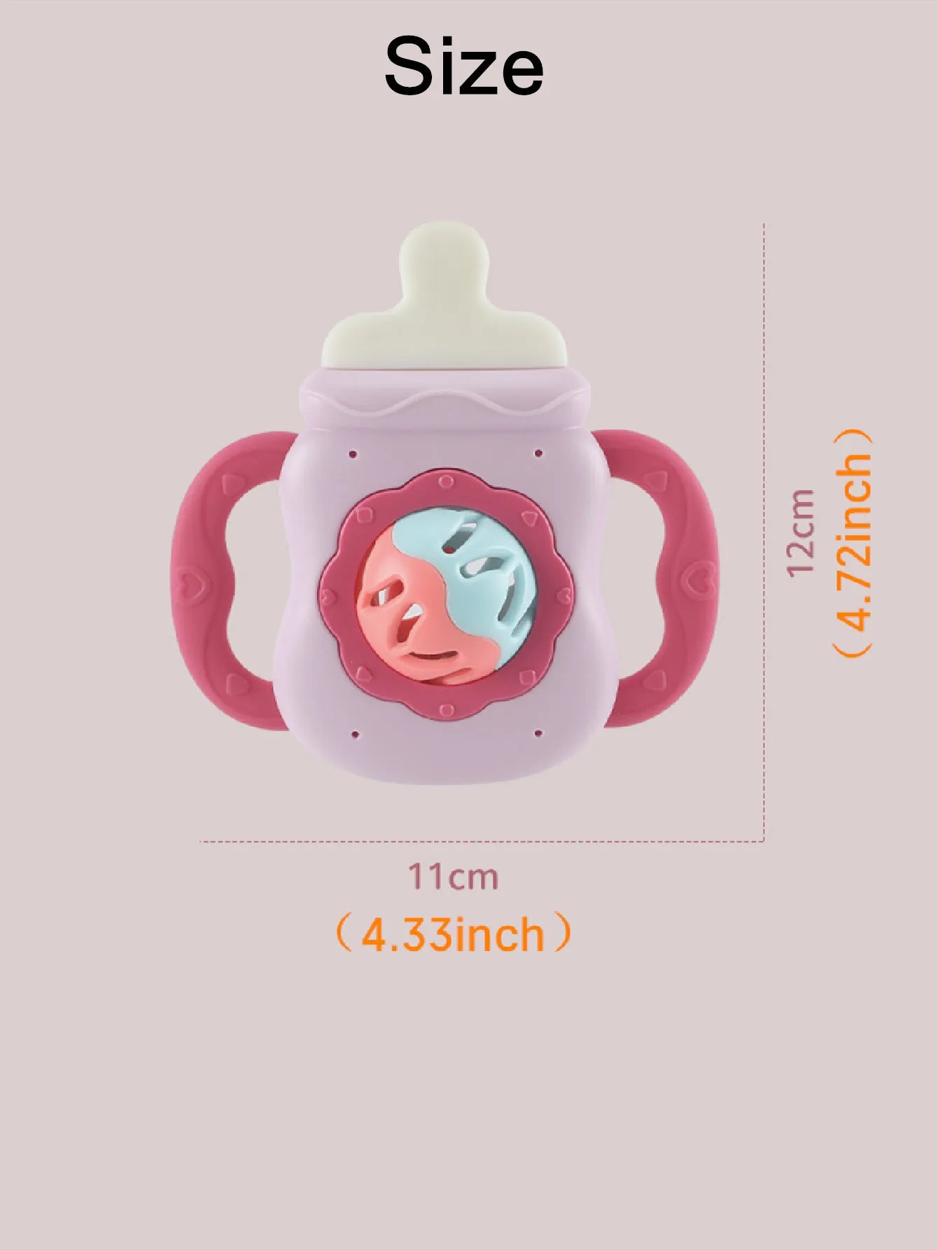 Baby Rattle Toy Milk Nursing Bottle Shaped Hand Bell Can Be Grabbed And Bitten Teether Newborn Can Bite Teether Newborn Gift