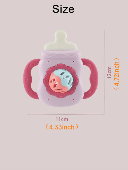 Baby Rattle Toy Milk Nursing Bottle Shaped Hand Bell Can Be Grabbed And Bitten Teether Newborn Can Bite Teether Newborn Gift