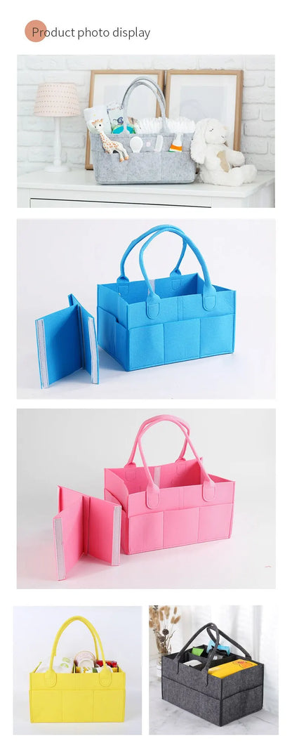 Felt Baby Diaper StorageBag Portable Childcare Felt Diaper Storage Bag Multi-functional Portable Storage Bag For Mothers 1PC