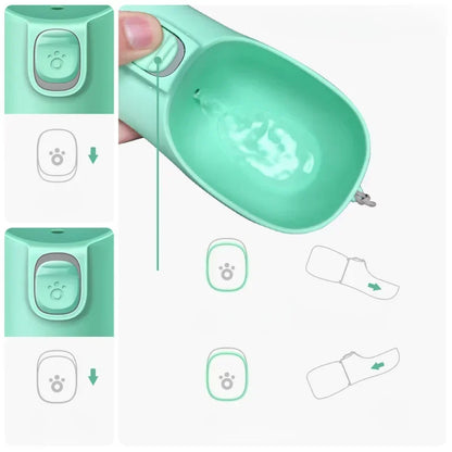 Outdoor Walking Puppy Pet Travel Water Bottle and Drinking Bowl for Small and Large Dogs, Portable Dog and Cat Supplies