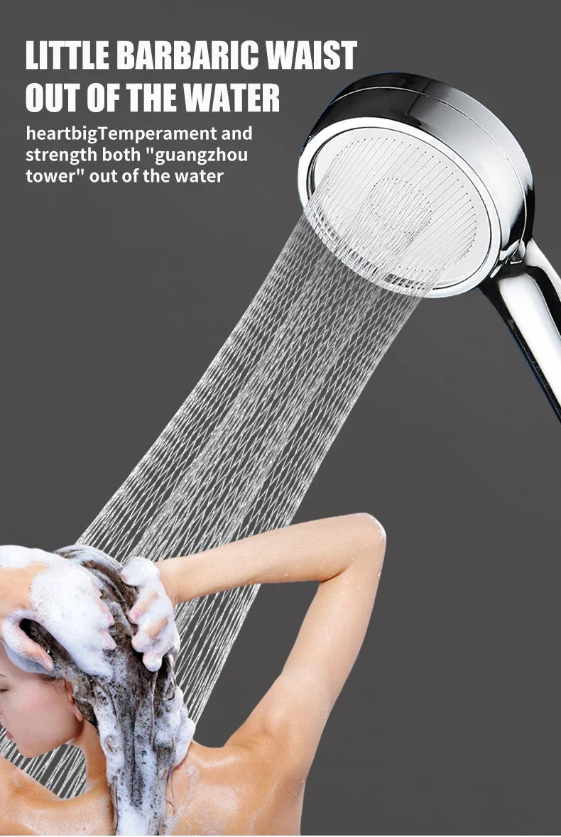 High Pressure Water Saving Rainfall Shower Head Bathroom Accessories ABS Chrome Holder Showerhead  Bathroom Accessories
