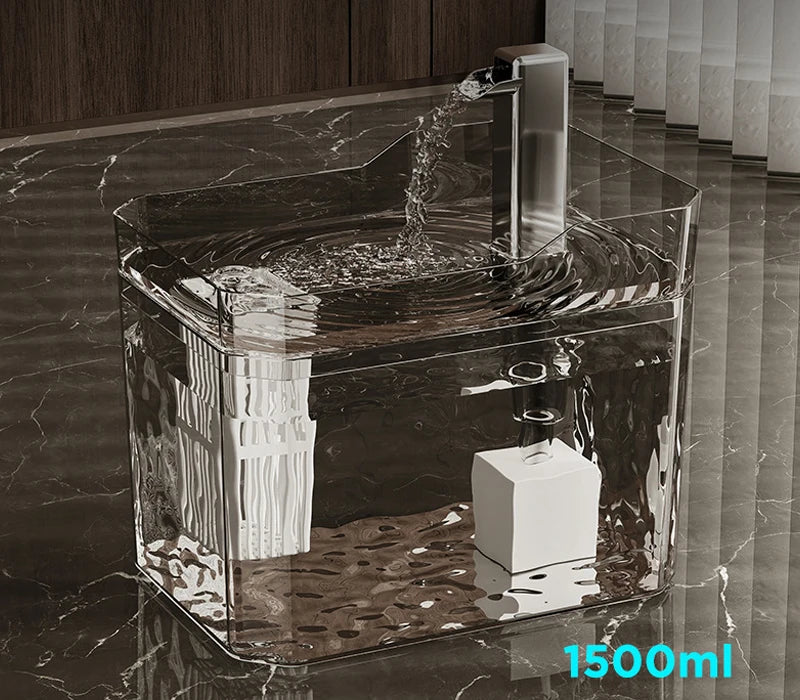 Automatic Cat Water Fountain 1500ml USB Mute Pet Drinking Dispenser Pet Drinker for Cats Kitten Water Dispenser Cat Accessories