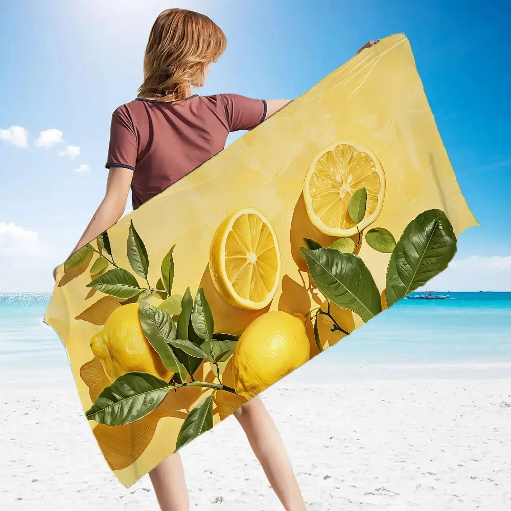 Beach Towel Fast Dry Towel for Fitness Fashion Gym Towels With Designs Microfiber Sauna Cloth Lemon Absorbent Home Quick Trip