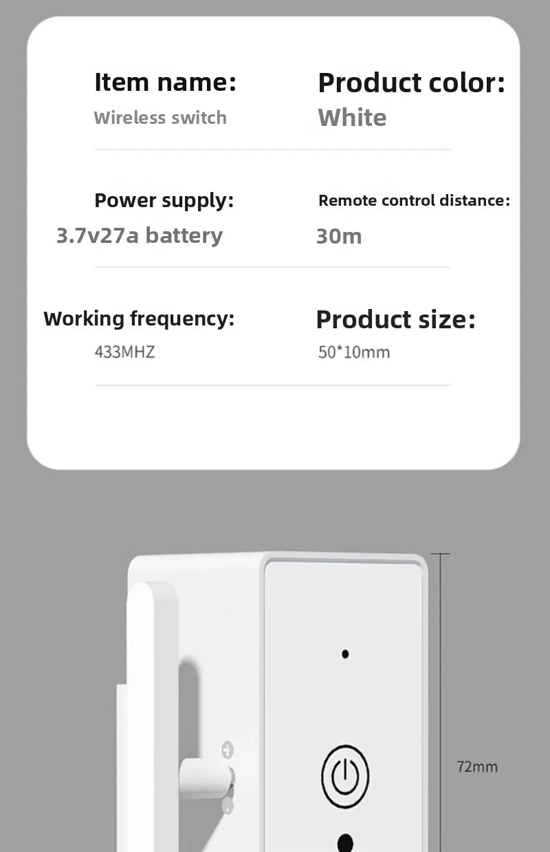 Smart Wireless Light Switch Remote Control for Bedroom/Lazy People, Auto On/Off, Smart Home Device