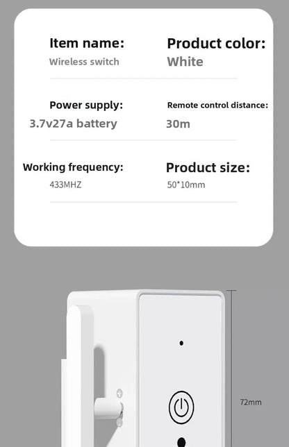 Smart Wireless Light Switch Remote Control for Bedroom/Lazy People, Auto On/Off, Smart Home Device
