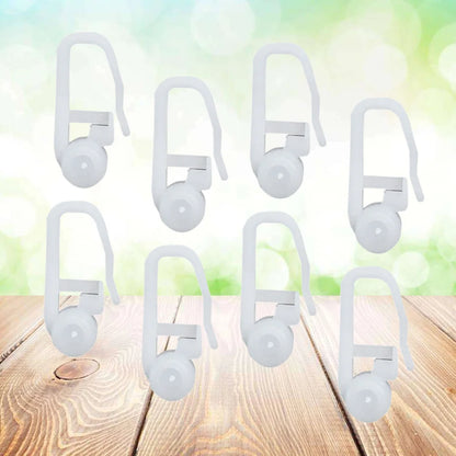 50 Pcs Window Curtain Hanging Ring Universal Roller Hooks Pulley Bed Special White Plastic Easy Install Smooth Sliding