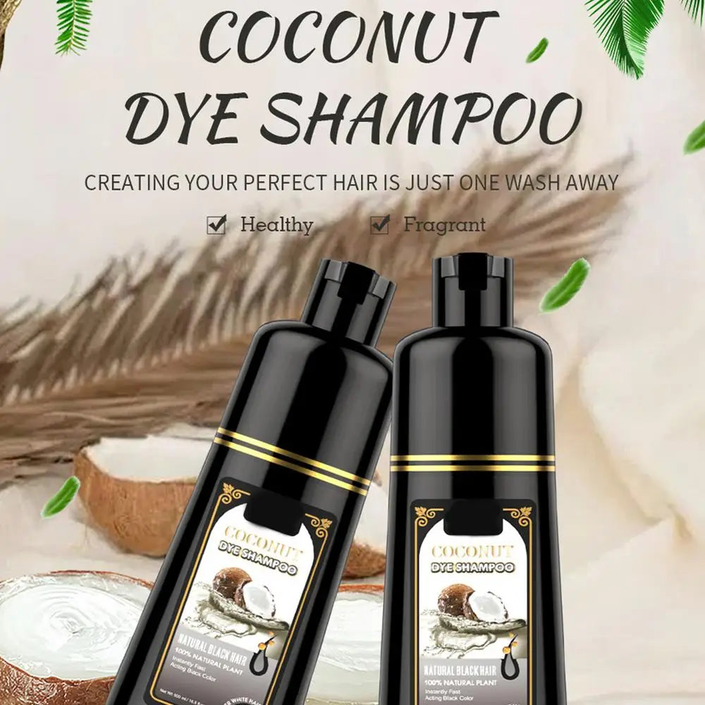 500ml Herbal Hair Dye Black Hair Shampoo Black Hair Color Shampoo Black Hair Dye Covering White Hair Shampoo ginger Shampoo