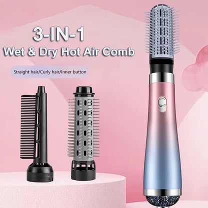 Hair Dryer Portable Comb lonic Hair Straightening Brush Hot Air Curling For Hair Roller Blow Dryer Quick Dry Hair Curler Curling