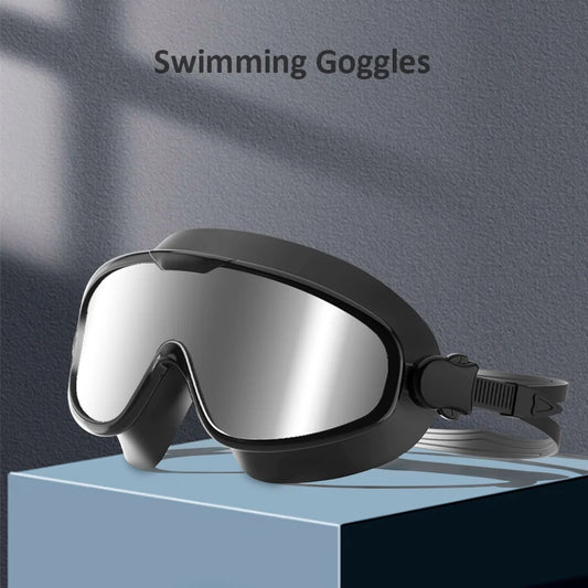 Large Frame Swimming Goggles Anti Fog Waterpoof Swimming Goggles for Men Women Swimming Pool Beach Silicone Swimming Goggles