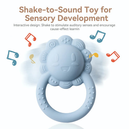 Baby Toys Silicone Teether Food Grade Rattle Toys Baby 0-12 Months Sensory Toys Silicone Lion Hand Bell Silicone Teething Rattle