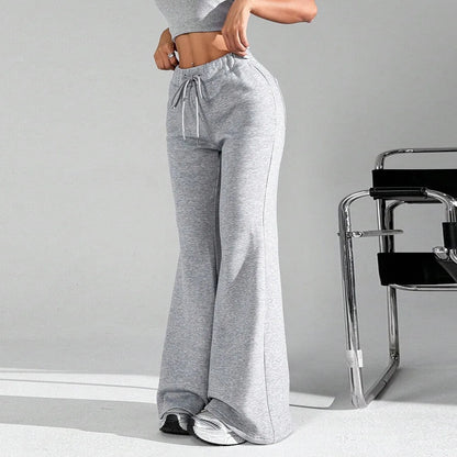 Clothes For Woman Leisure Flares Home Pant Bell-Bottoms Pants Woman Tracksuit Female Sport Trousers Solid Color Pantalones Mujer