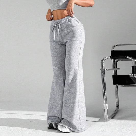 Clothes For Woman Leisure Flares Home Pant Bell-Bottoms Pants Woman Tracksuit Female Sport Trousers Solid Color Pantalones Mujer