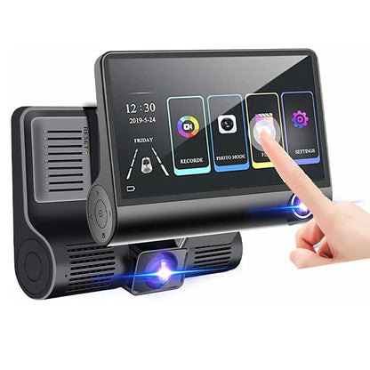 Car DVR 3 Cameras 4.0 Inches Dash Cam Car Video Recorder Auto Registrator Dvrs Dash Cam with 3 Ways Cameras