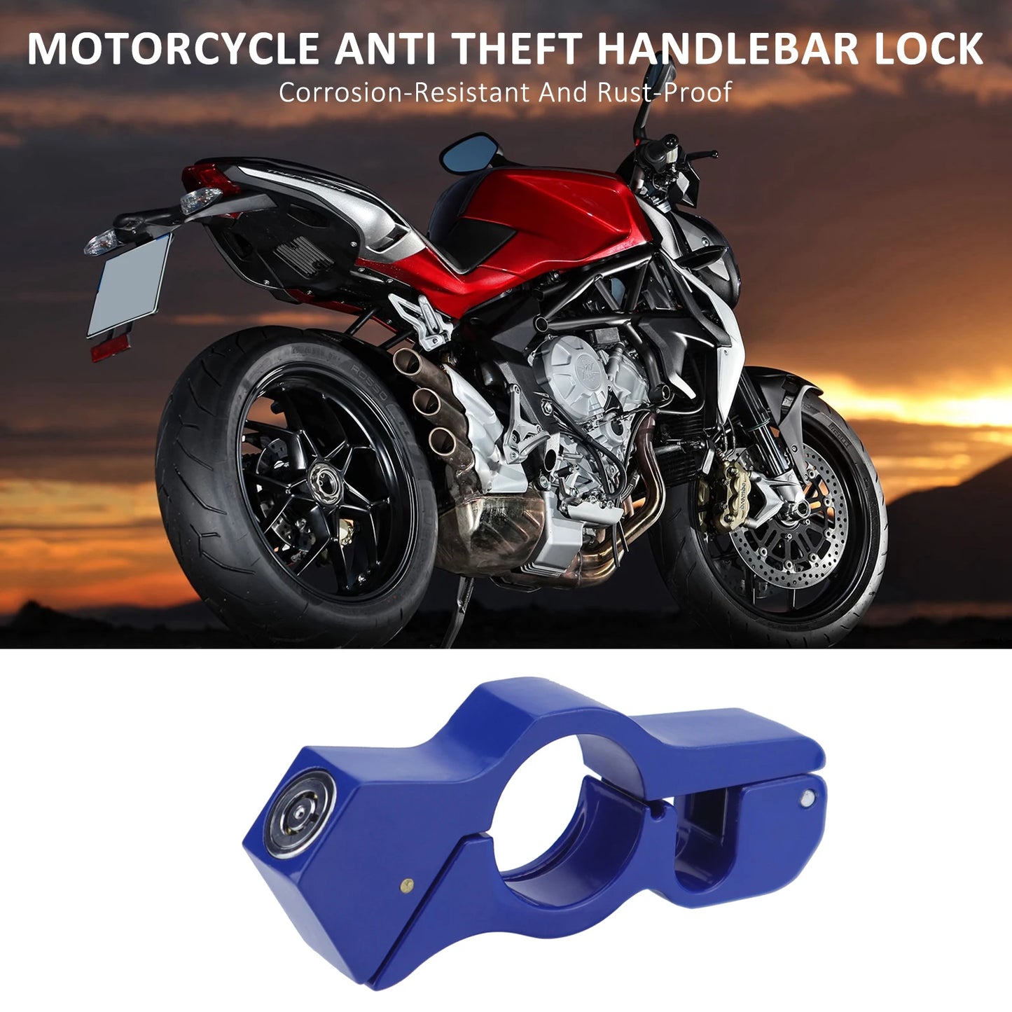 Motorcycle Grip Lock, Heavy Duty Anti Theft Helmet and Brake Lock Secures Bike, Scooter, Moped, ATV Brake Lock