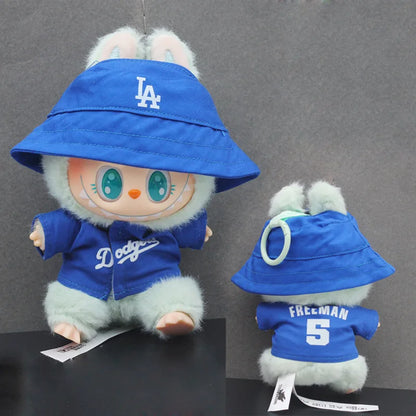 Hot Labubu Doll Clothes 15/17cm Labubu Clothes Sitting Party Number 17 Baseball Clothes Children'S Diy Doll Accessories Gift