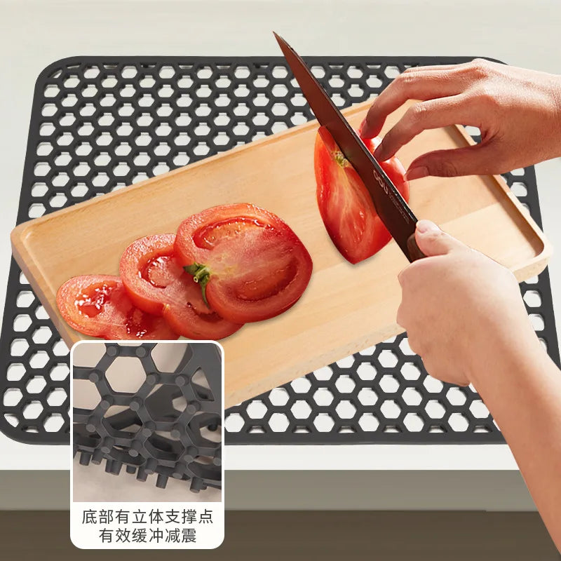 Sink Protectors for Kitchen Sink,Sink Mat,Grid Silicone Kitchen Sink Mat for Bottom of Stainless Steel Sink,Heat resistant mat