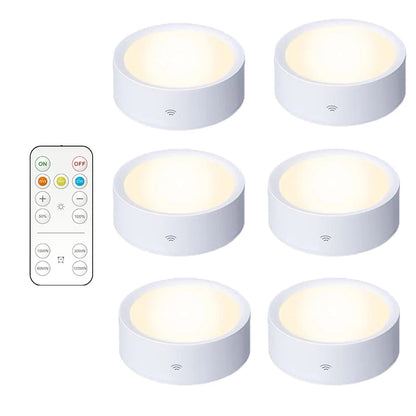 Smart Remote Control Cabinet Light Battery Powered Night Light Dimmable Warm/White Light Kitchen Light Closet Aisle Stairs Light