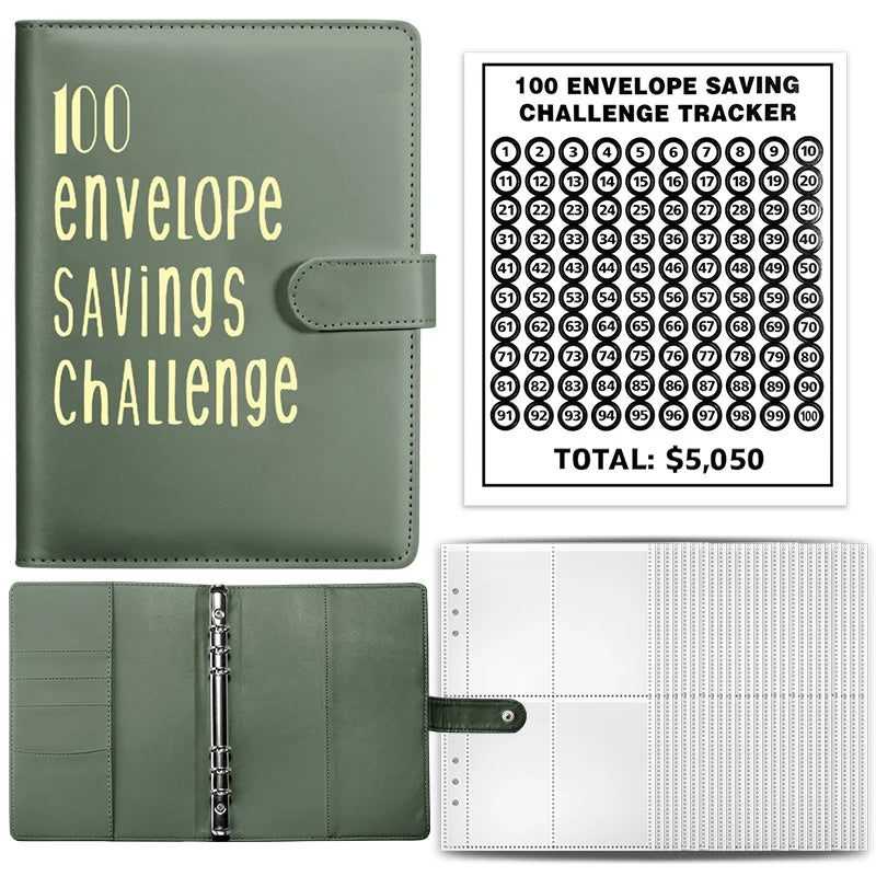 100 Envelope Cash Savings Challenge, Saving Challenge Envelop Book, Budget Envelope Financial Assistant, A5 Size Cash Binder