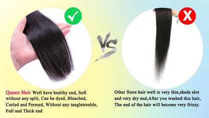 Queen Hair Raw Straight Hair 100% Human Hair Unprocessed Raw Hair Bundles Weave Extension Brazilian Hair Natural Color