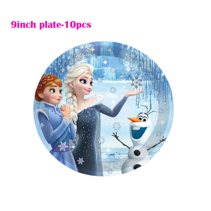 Birthday Disney Frozen happy party for party Disposable tableware girl fover party decor Snow Queen anniversary party Supplies