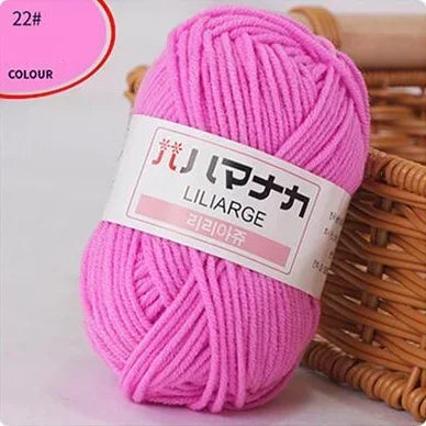 Multi-purpose 25g/ball Milk Cotton Yarn for DIY, Handmade Crafts, Amigurumi, Hats, and Bags