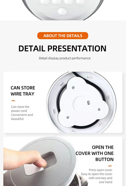 110V 220V Electric Kettle Household Stainless Steel Water Boiling Pot 2L Kettle Home Appliance