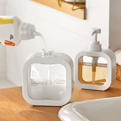 1/2 PCS large-capacity soap dispenser bottle, transparent visible plastic press bottle, suitable for travel, kitchen, bathroom