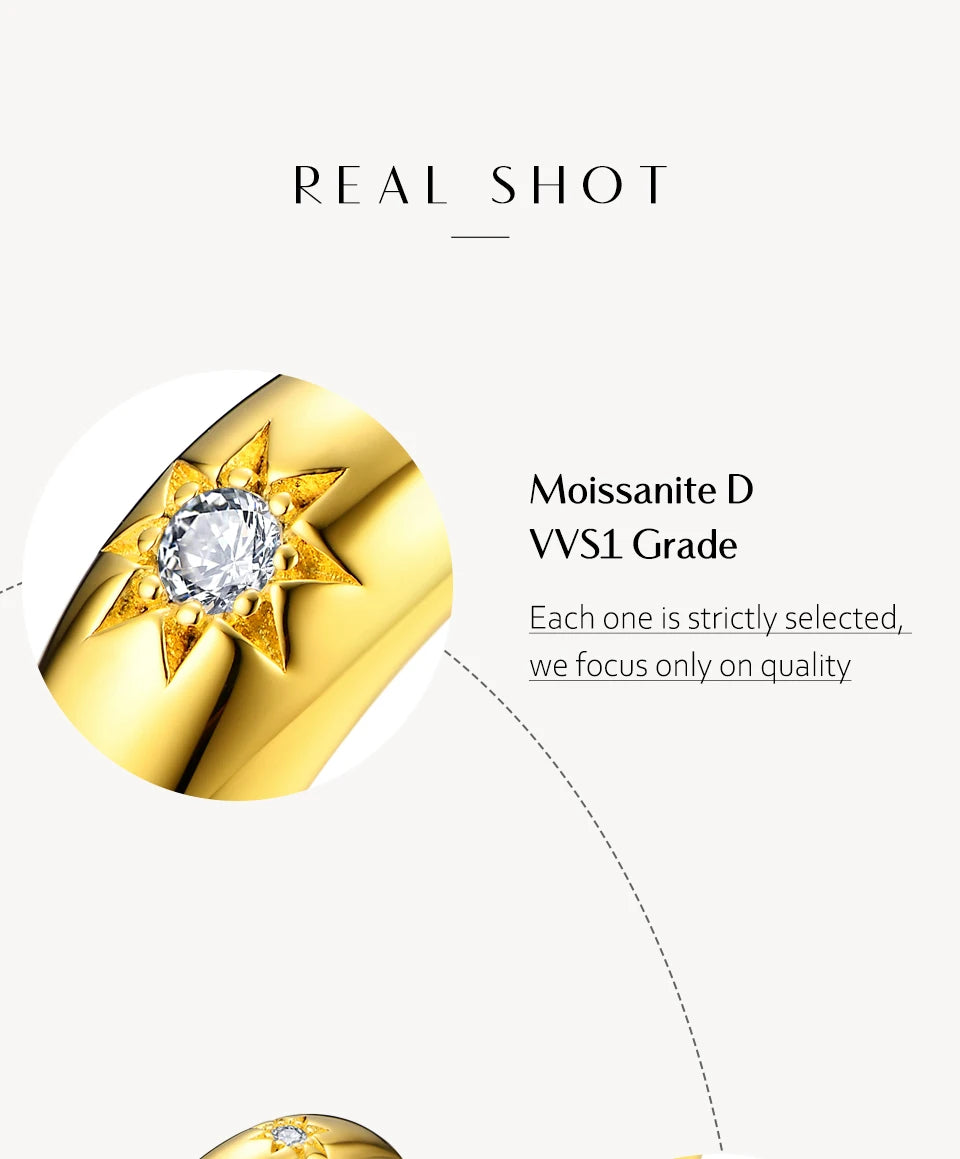 ATTAGEMS Luxury Round Cut 2.5mm Moissanite Ring for Women Man 925 Sliver Sparkling Fine Jewelr Engagement Wedding Party Gift New