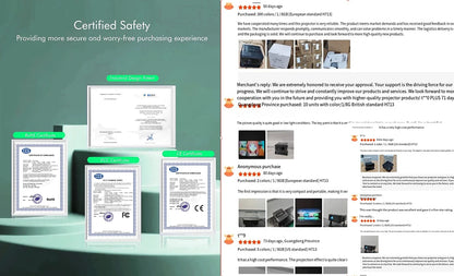 Portable Projector Wifi Bluetooth Led Smart Voice Remote Control Digital Projector Full HD 1080P Projector 4k Game Projectors