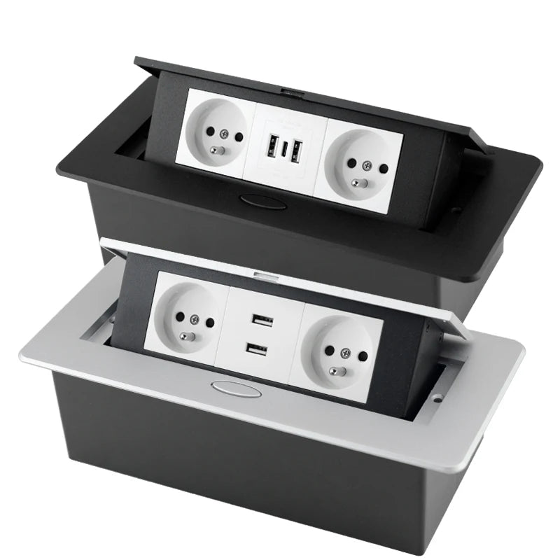 Hidden Desktop Pop-Up Socket DIY Multifunctional USB Type-C Outlet For Meeting Room Office Electrical Switch Countertops Plug