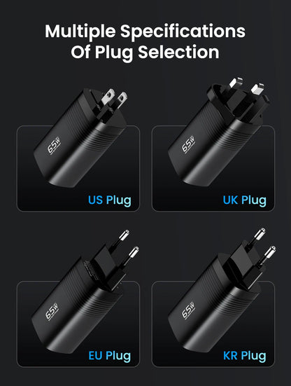 65W GaN USB Type C Fast Charger For Laptop PPS 45W PD QC 3.0 Quick Charge For iPhone 14 13  Samsung Xiaomi Realme Phone Charger