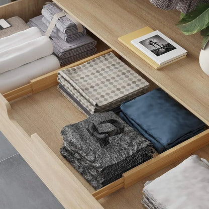 4Pcs Bamboo Drawer Dividers Bedroom Kitchen Drawer Storage Adjustable Expandable Drawer Dividers for Cupboard Cabinet Wardrobe