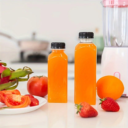 10pcsPlastic Juice Bottles Long-Lasting, Spill-Proof, Milk, and More - Easy Cleaning and Refilling Clear Water Bottle Portable ﻿