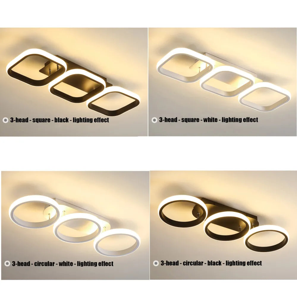 LED Ceiling Light 3 colors Modern Round Square-shaped For Hallway Bedroom Checkroom Living Room Restaurant Staircase Lighting