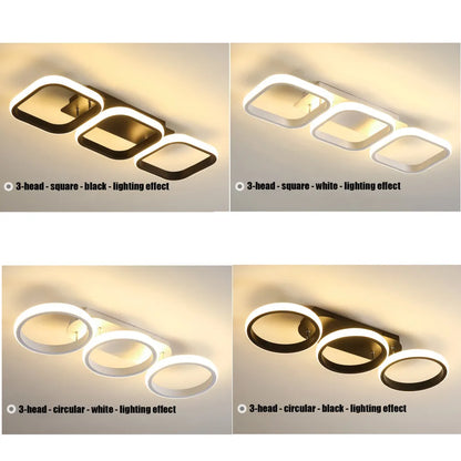 LED Ceiling Light 3 colors Modern Round Square-shaped For Hallway Bedroom Checkroom Living Room Restaurant Staircase Lighting