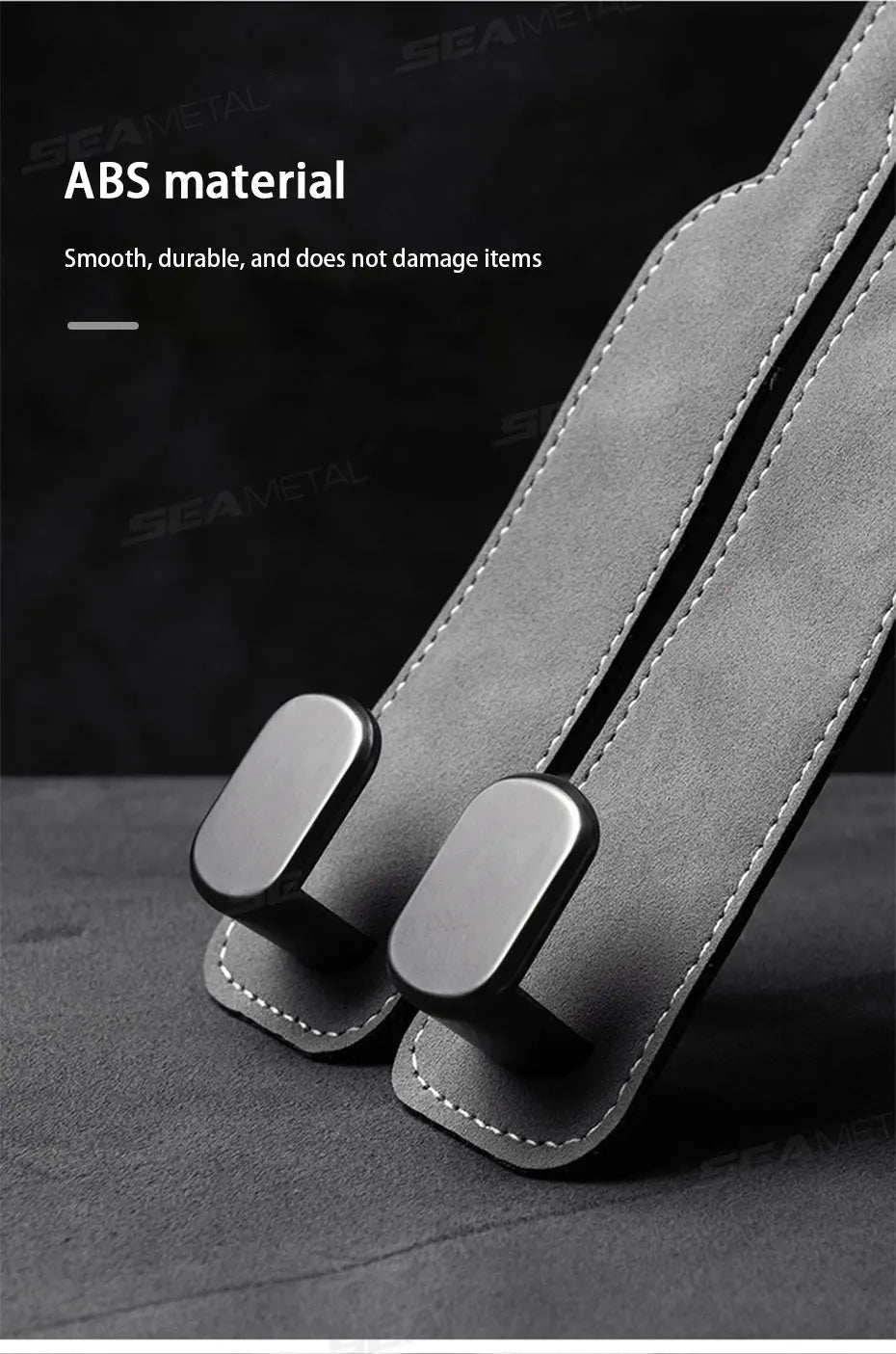 BLALION Car Seat Headrest Hook Universal Hidden Auto Hook Suede Metal Hanging Hooks Interior Seat Back Hanger Hook Accessories