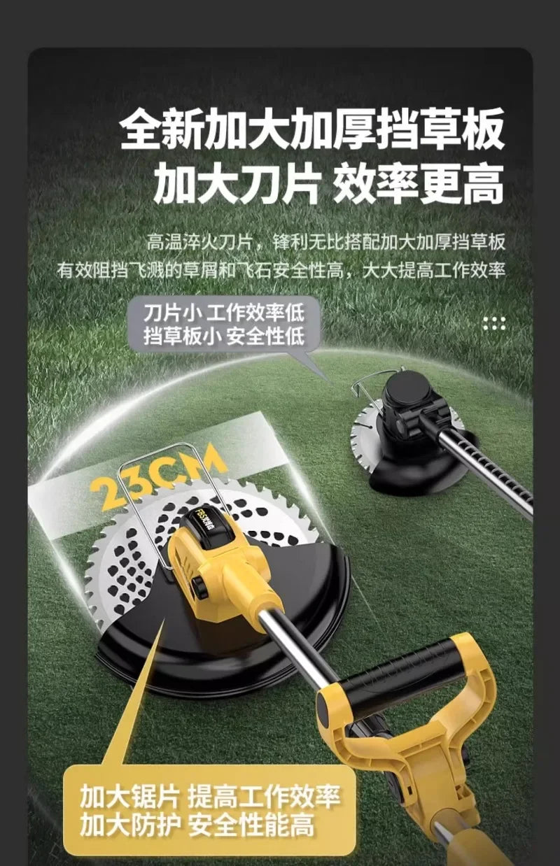 Electric lawn mower Small household lawn Lithium battery rechargeable  mower High power lawn mower